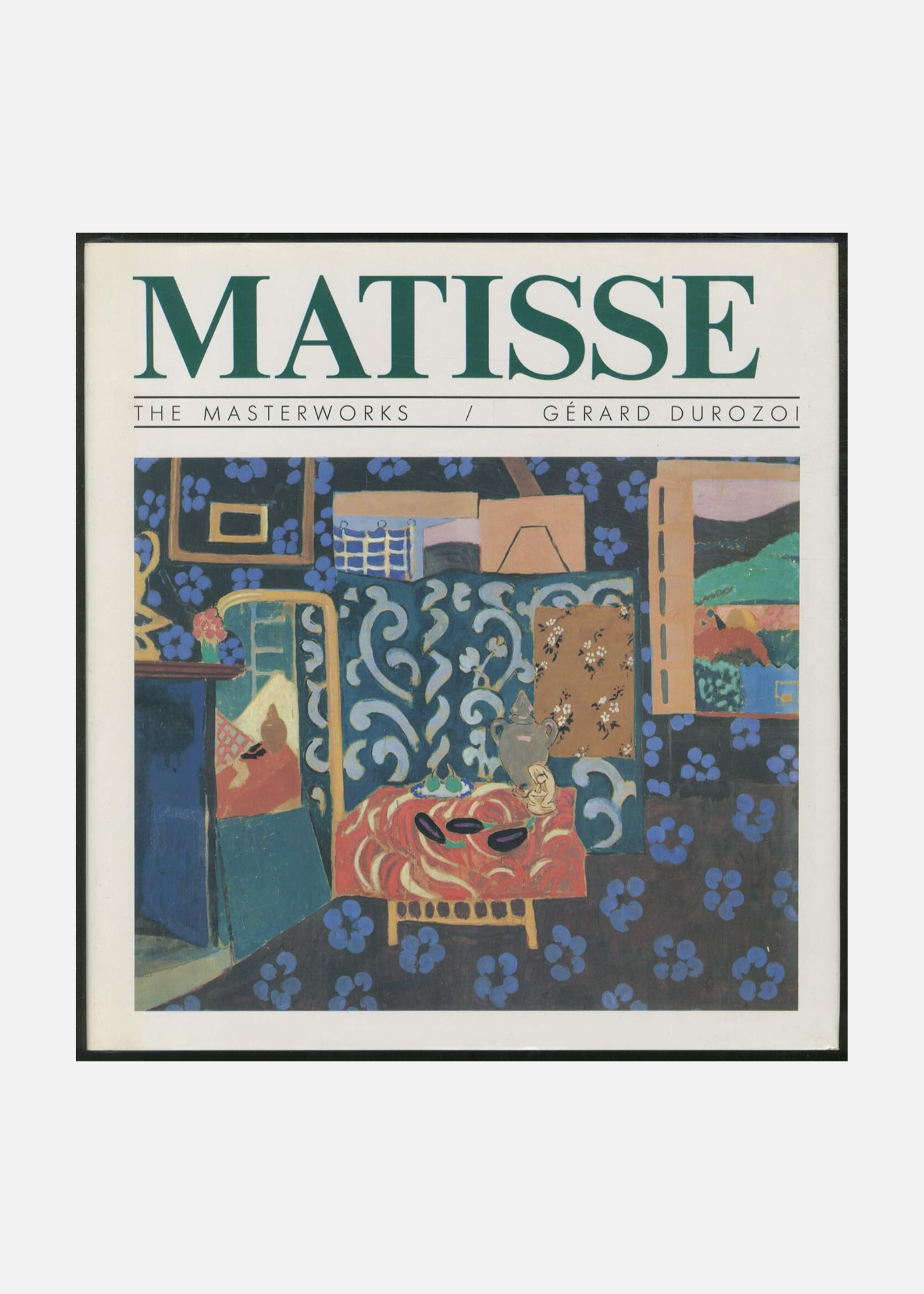 Couverture du livre "MATISSE LES CHEFS-D'ŒUVRE" avec une illustration d'art abstrait et un texte en caractères gras.